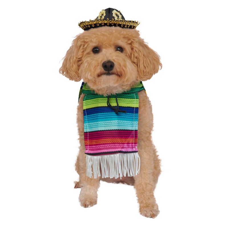 Rubies Serape and Hat Pet Costume Pet Costume for Dogs or Cats, Large - Image 3